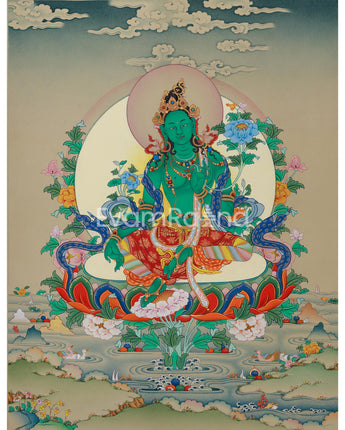 Jetsun Drolma (Green Tara) Thangka Print 