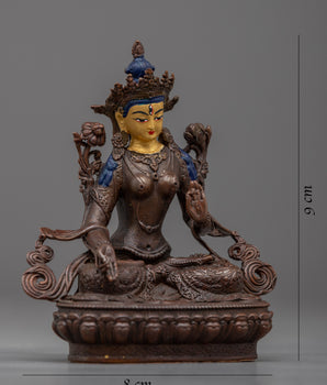 White Tara Figurine | Machine Crafted Buddhist Statue for Home Altar