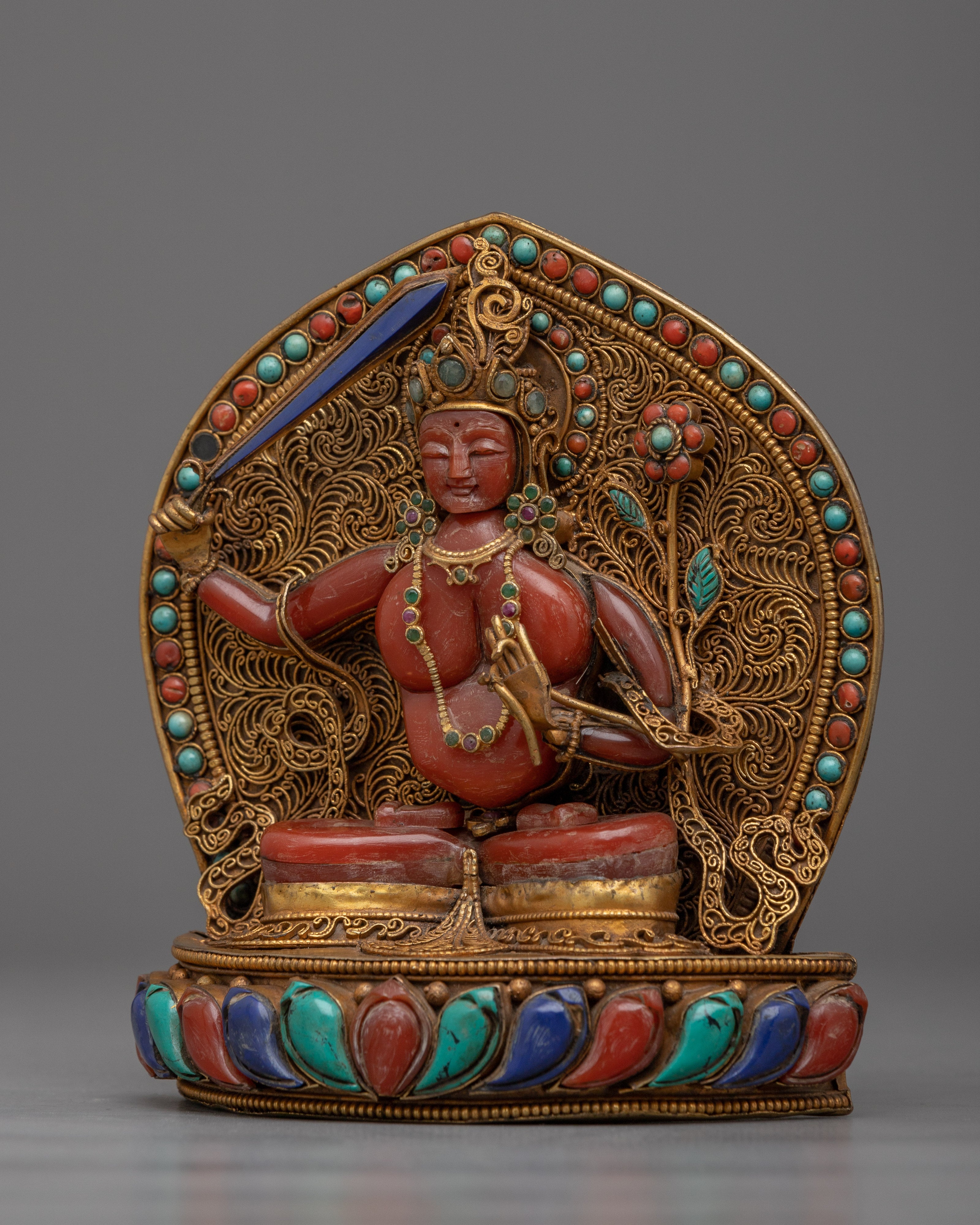 Manjushri Buddha Statue | Handcrafted and 24k Gold Plated