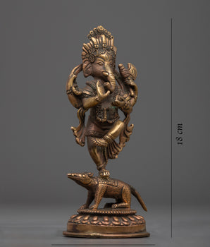 Handcrafted Ganesh Decor Statue | Exquisite Copper Body Sculpture for Home Décor