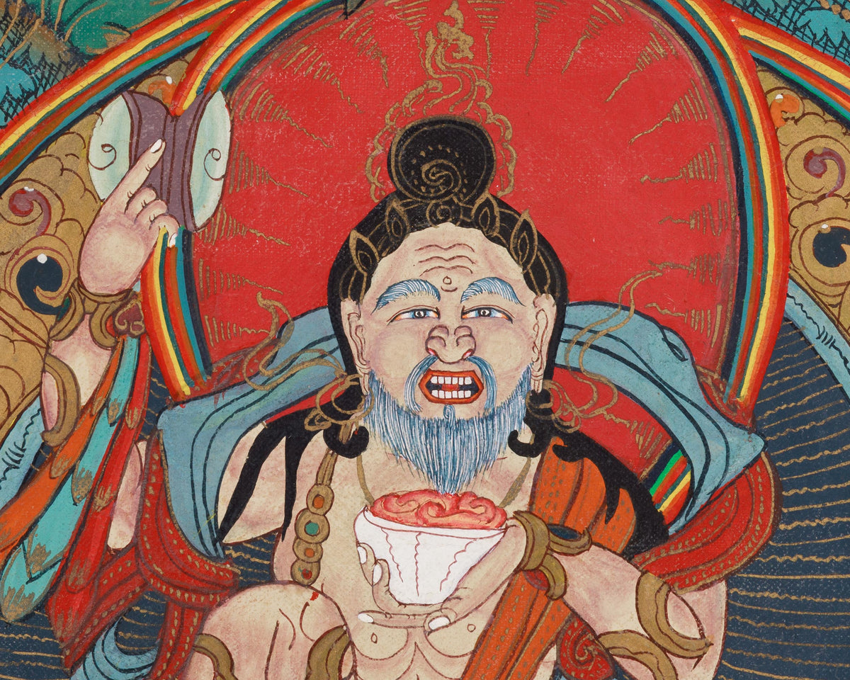 Mahasiddha Damarupa of Lamdre lineage | White Tara and Namgyalma | Giclee Canvas Print