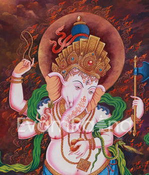 Ganesha Canvas Print | Sacred Hindu Deity Artwork
