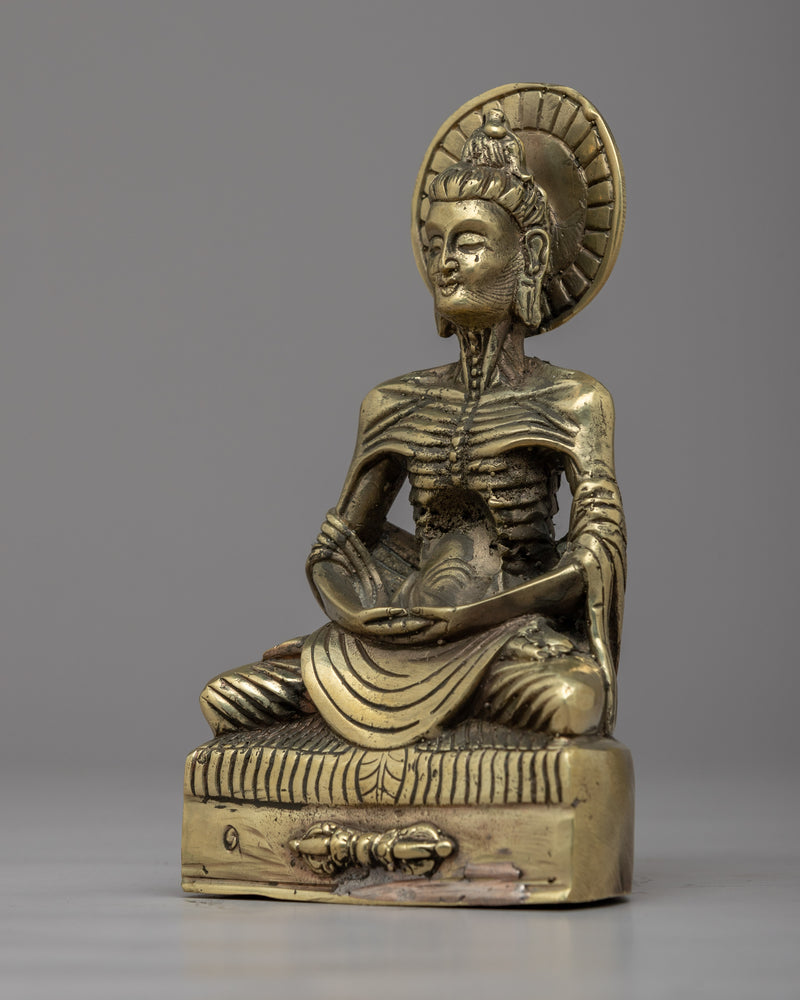 Handcrafted Fasting Buddha Statue | Embrace Inner Peace and Wellness with this Exquisite Artwork