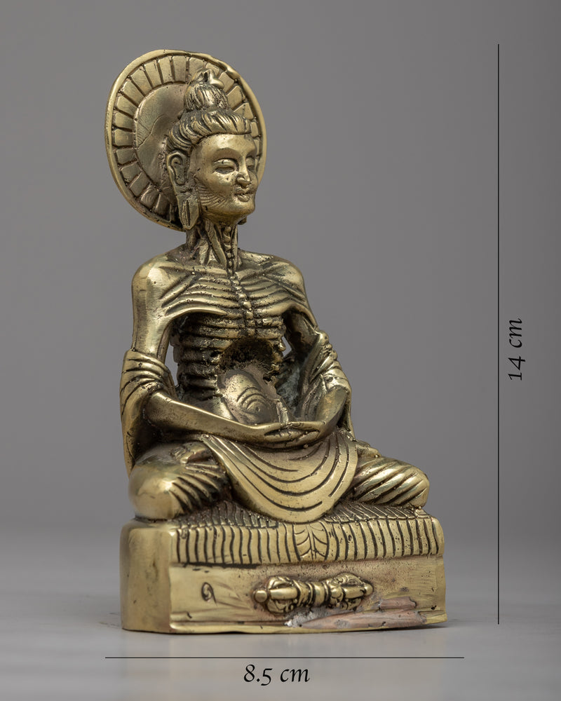 Handcrafted Fasting Buddha Statue | Embrace Inner Peace and Wellness with this Exquisite Artwork