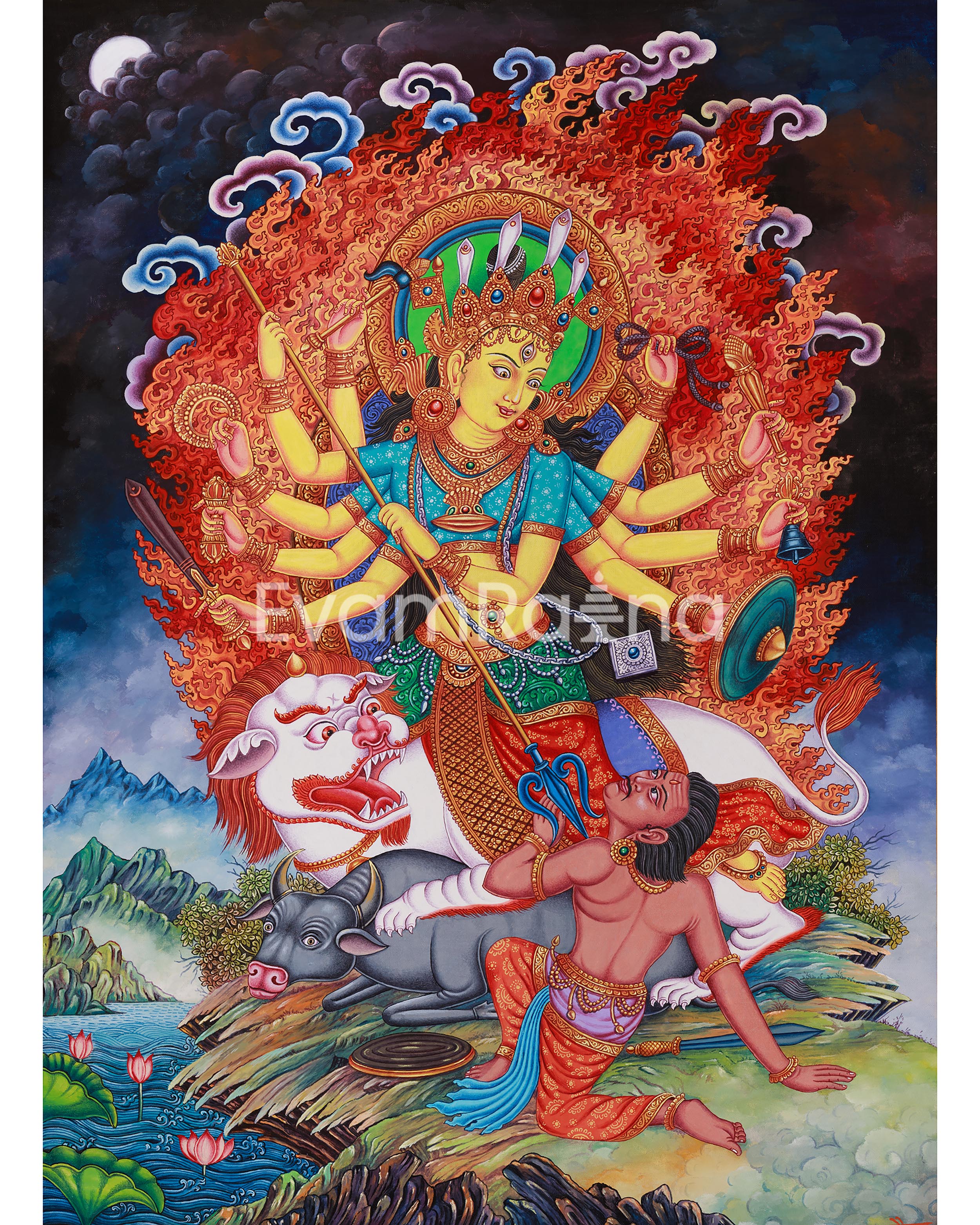 Hindu Goddess Bhagwati Digital Print