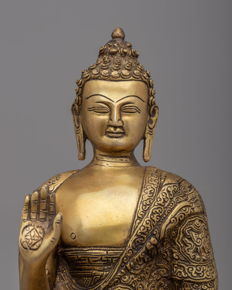 Amoghasiddhi Buddha Statue | Himalayan Brass Statuette