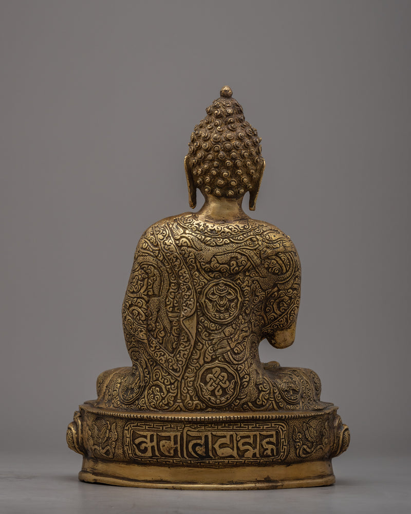 Amoghasiddhi Buddha Statue | Himalayan Brass Statuette