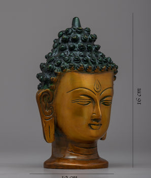 Meditating Head Buddha Sculpture | Spiritual Art for Home