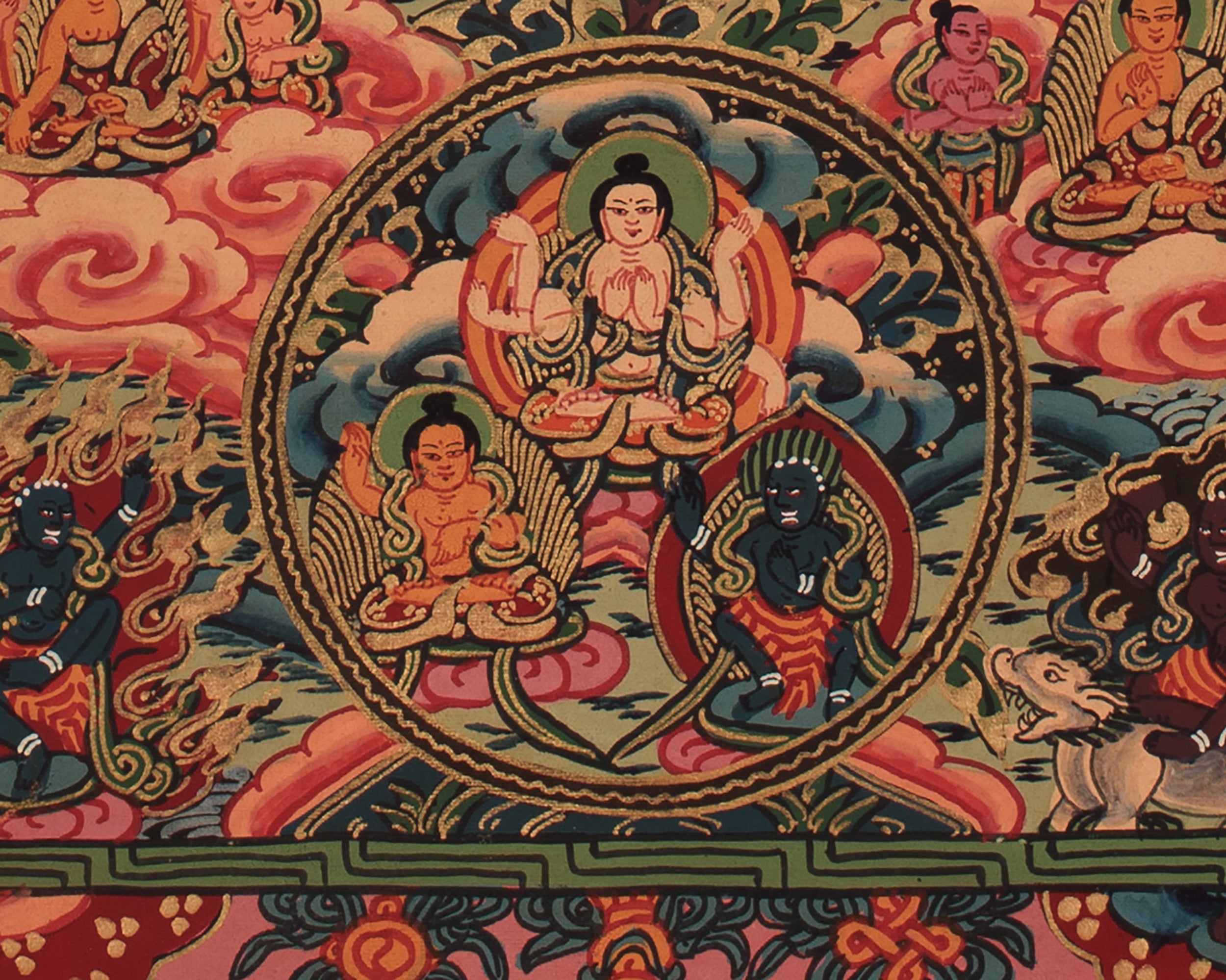 Buddha Mandala Hand Painted Art | Himalayan Artwork of Enlightenment and Spiritual Harmony