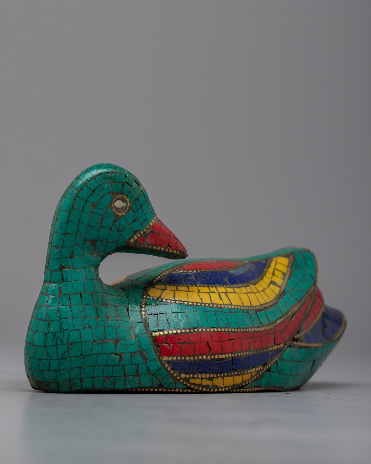 Dazzling Duck Statue | Handcrafted with Gemstones