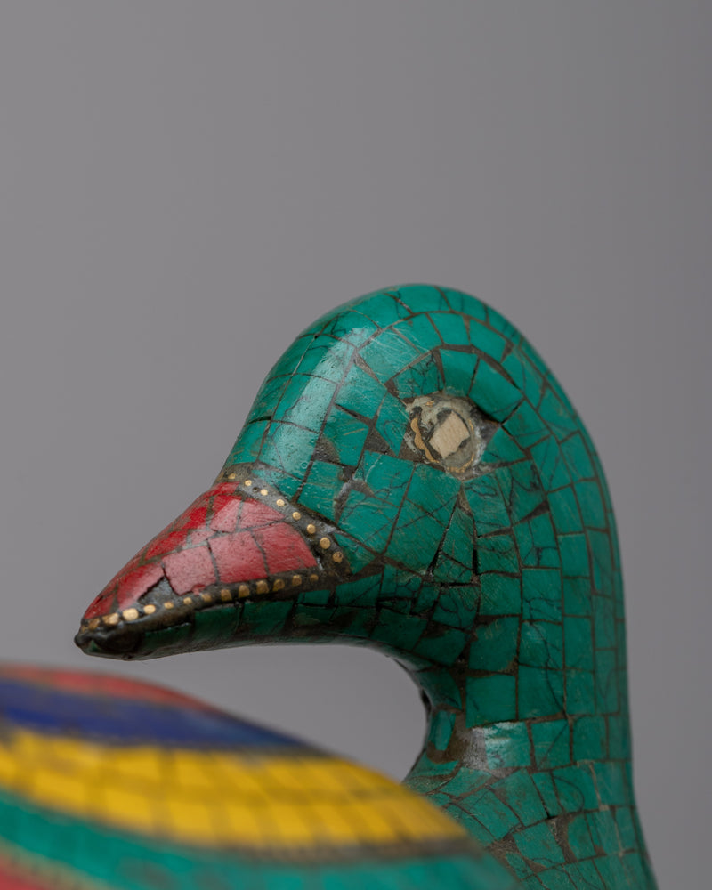 Dazzling Duck Statue | Handcrafted with Gemstones