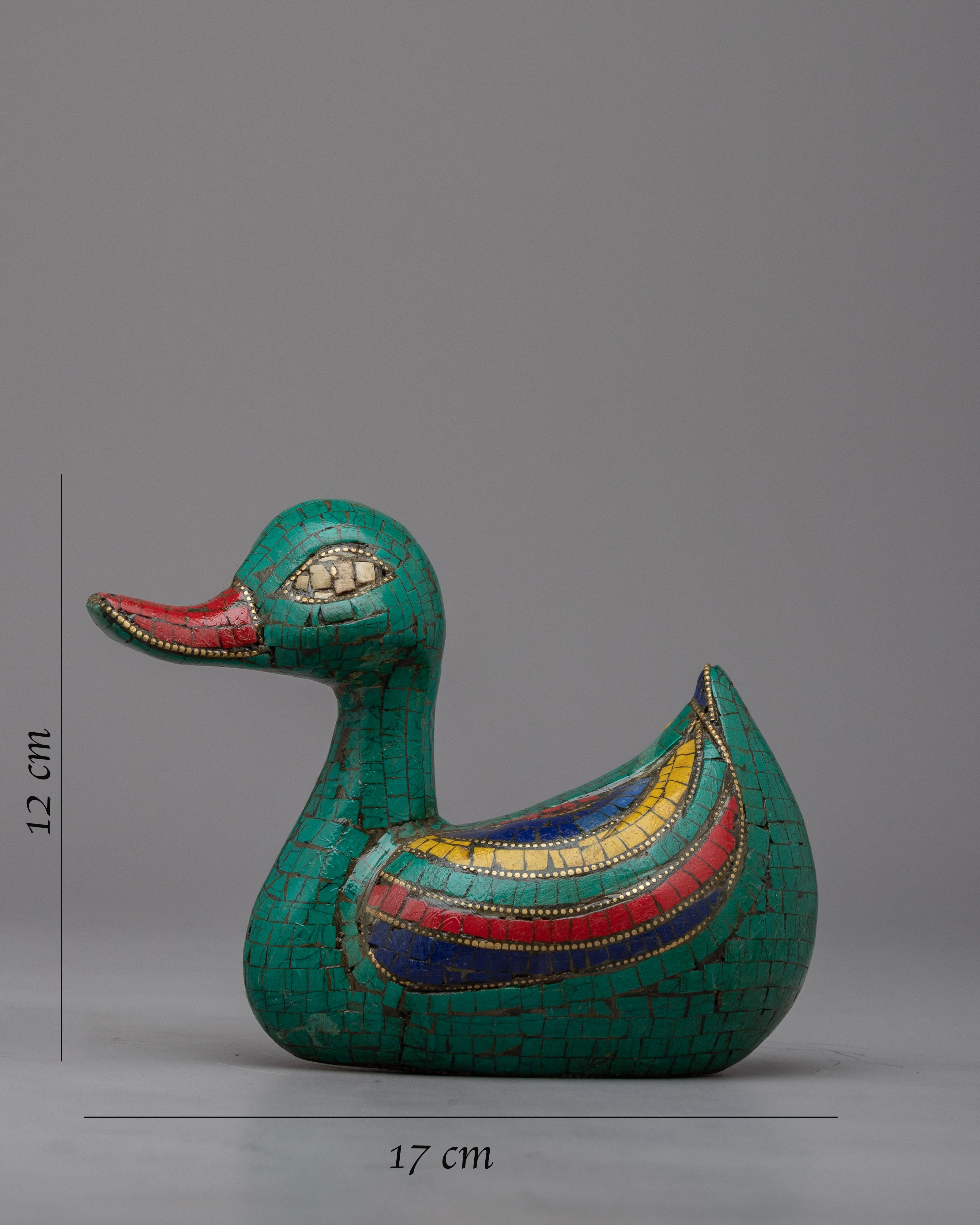 Handcrafted Duck Statue | Gemstone Masterpiece