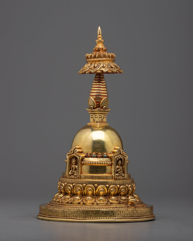 Tibetan Stupa Statue | Traditional Buddhist Stupa for Meditation & Spiritual Decor