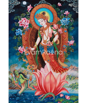 Standing Chenrezig Thangka Print |