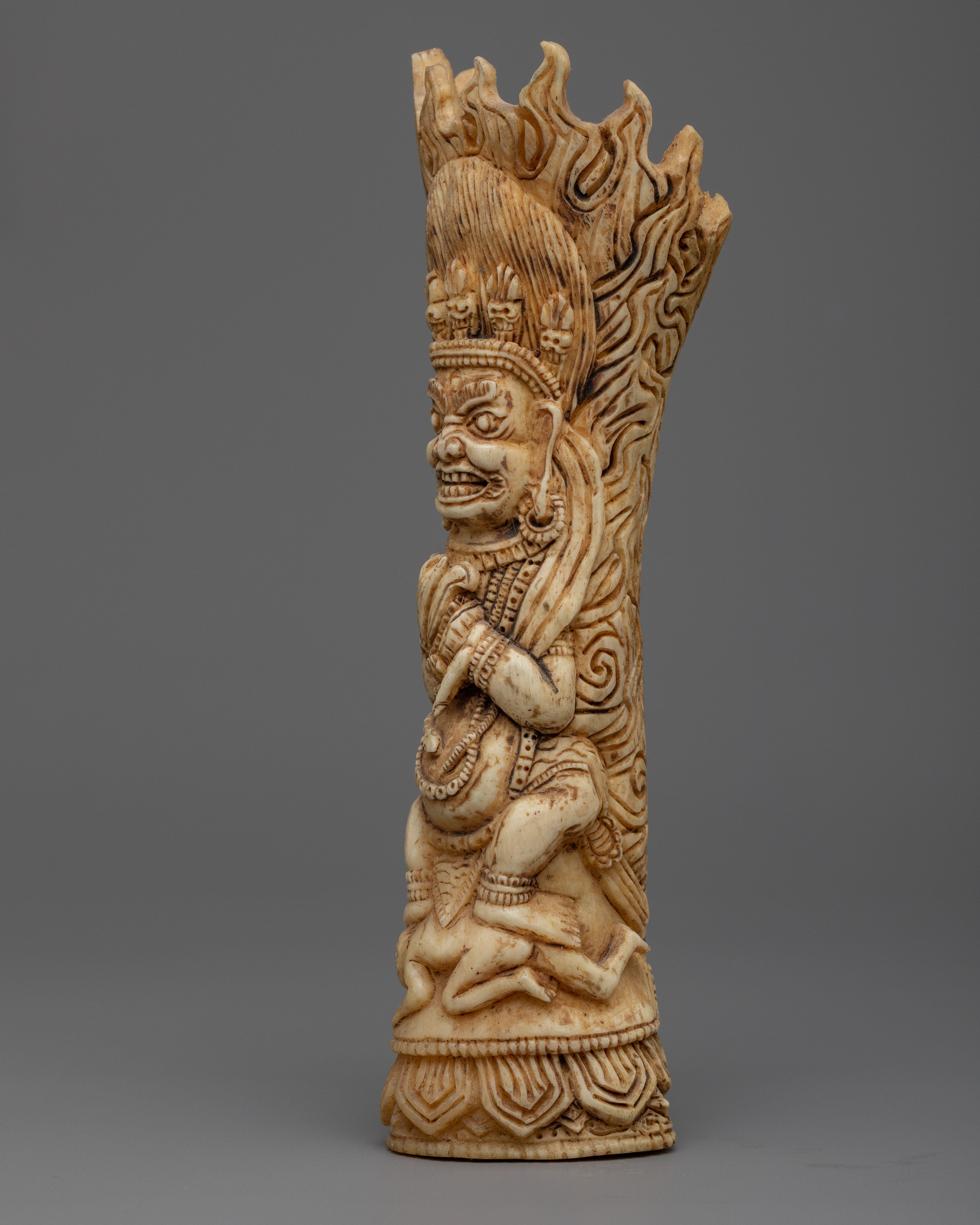 Exquisite Ethically Sourced Bone Mahakala | Handcrafted Beauty for Spiritual Empowerment