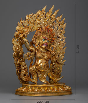 Golden Vajra Pani Statue | A Symbol of Fearlessness and Protection