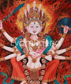 Goddess Chamunda Canvas Print | The Hindu Goddess of War & Disasters