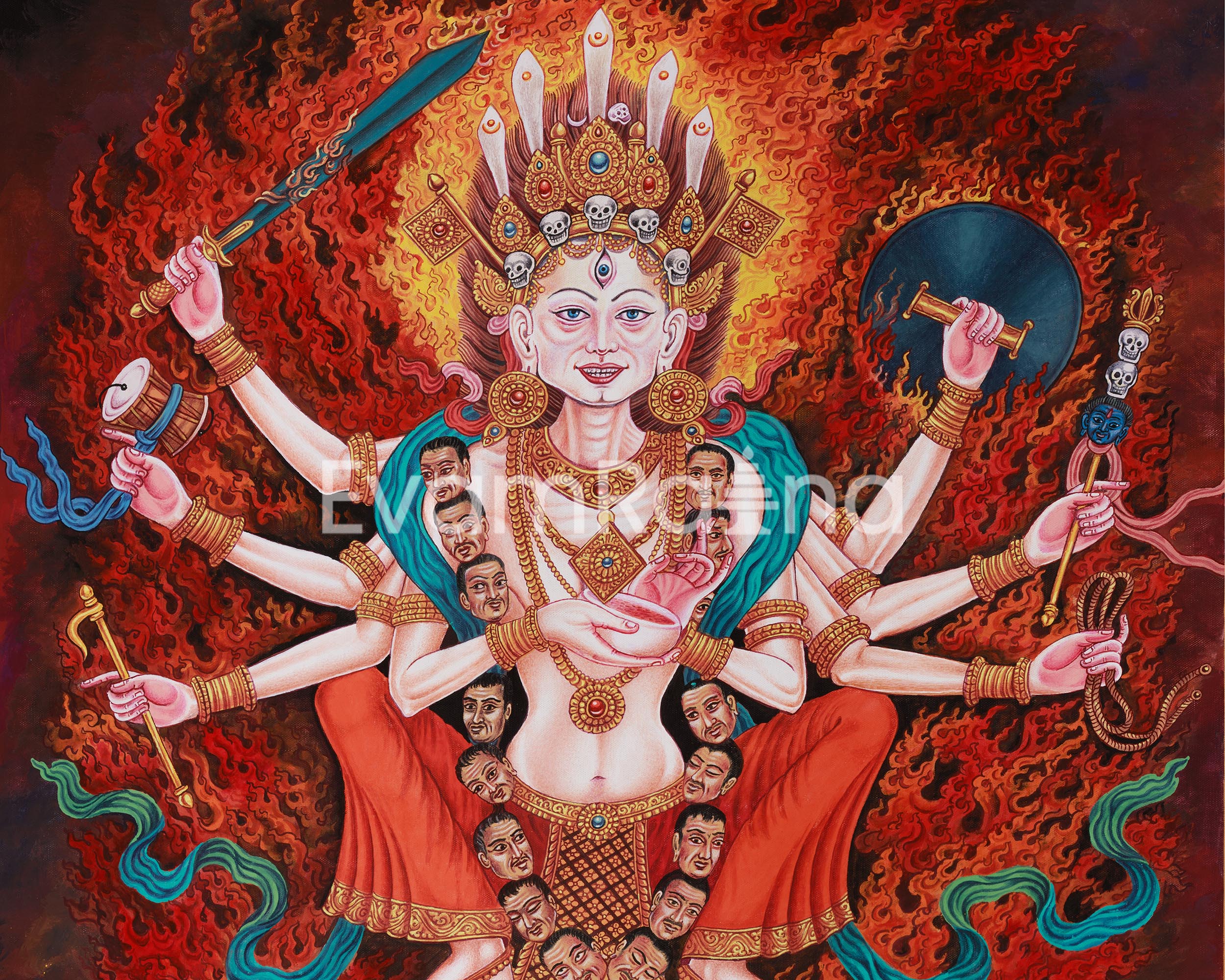Goddess Chamunda Canvas Print | The Hindu Goddess of War & Disasters