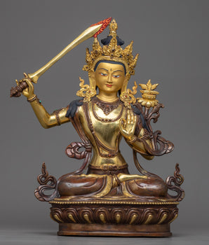manjushri copper-statue