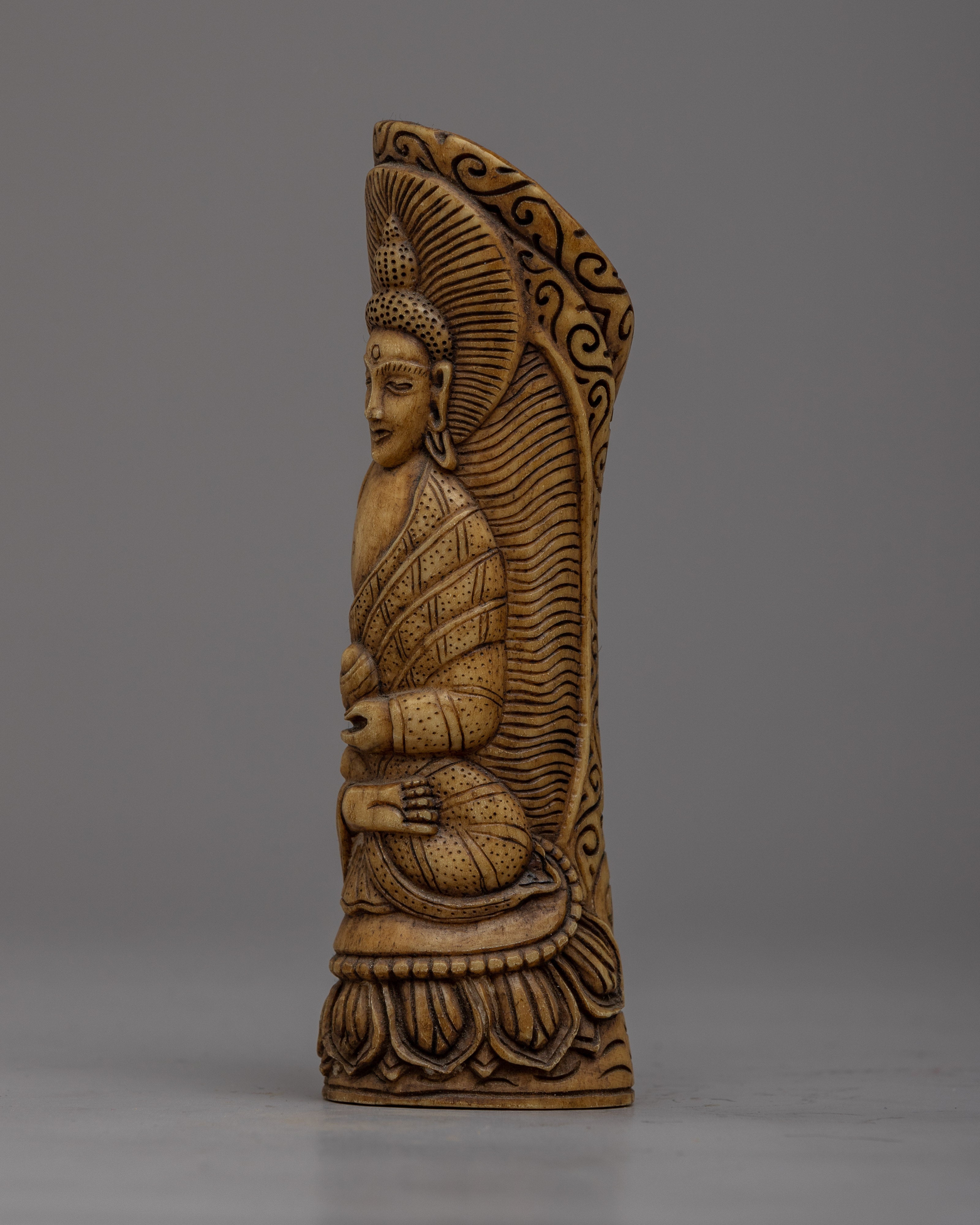 Enlighten Your Space with The Shakyamuni Buddha | Ethically Sourced Bone Sculpture