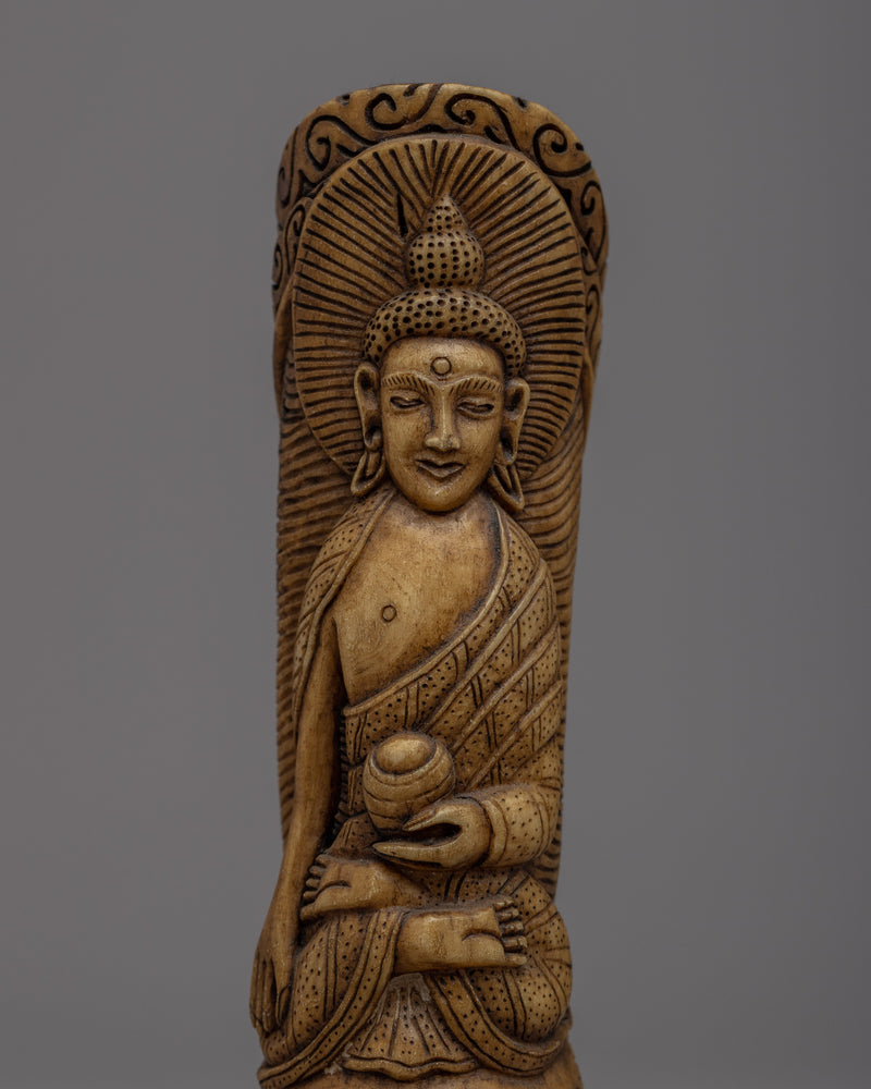 Enlighten your space with the Shakyamuni Buddha | Ethically Sourced Bone Sculpture