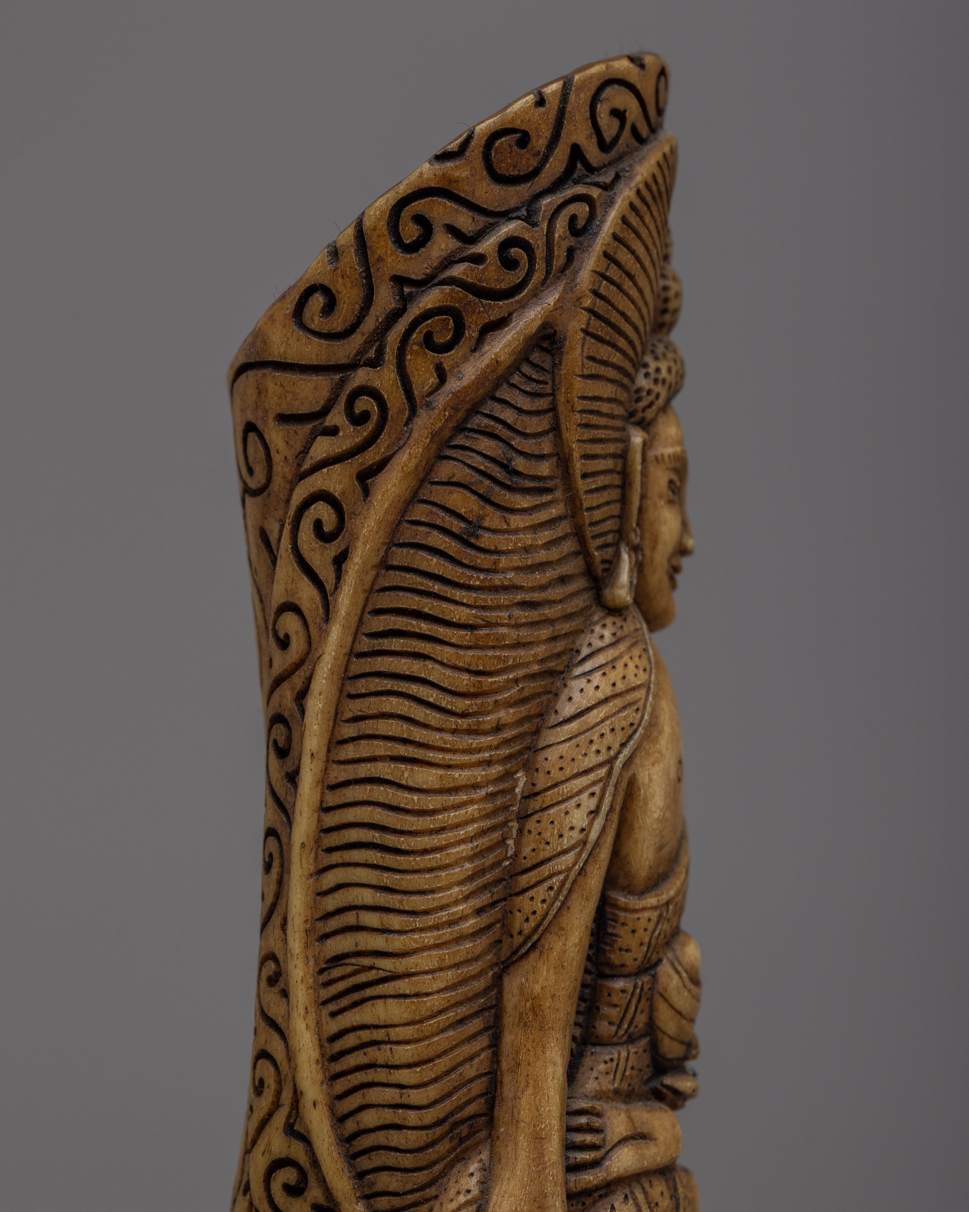 Enlighten Your Space with The Shakyamuni Buddha | Ethically Sourced Bone Sculpture