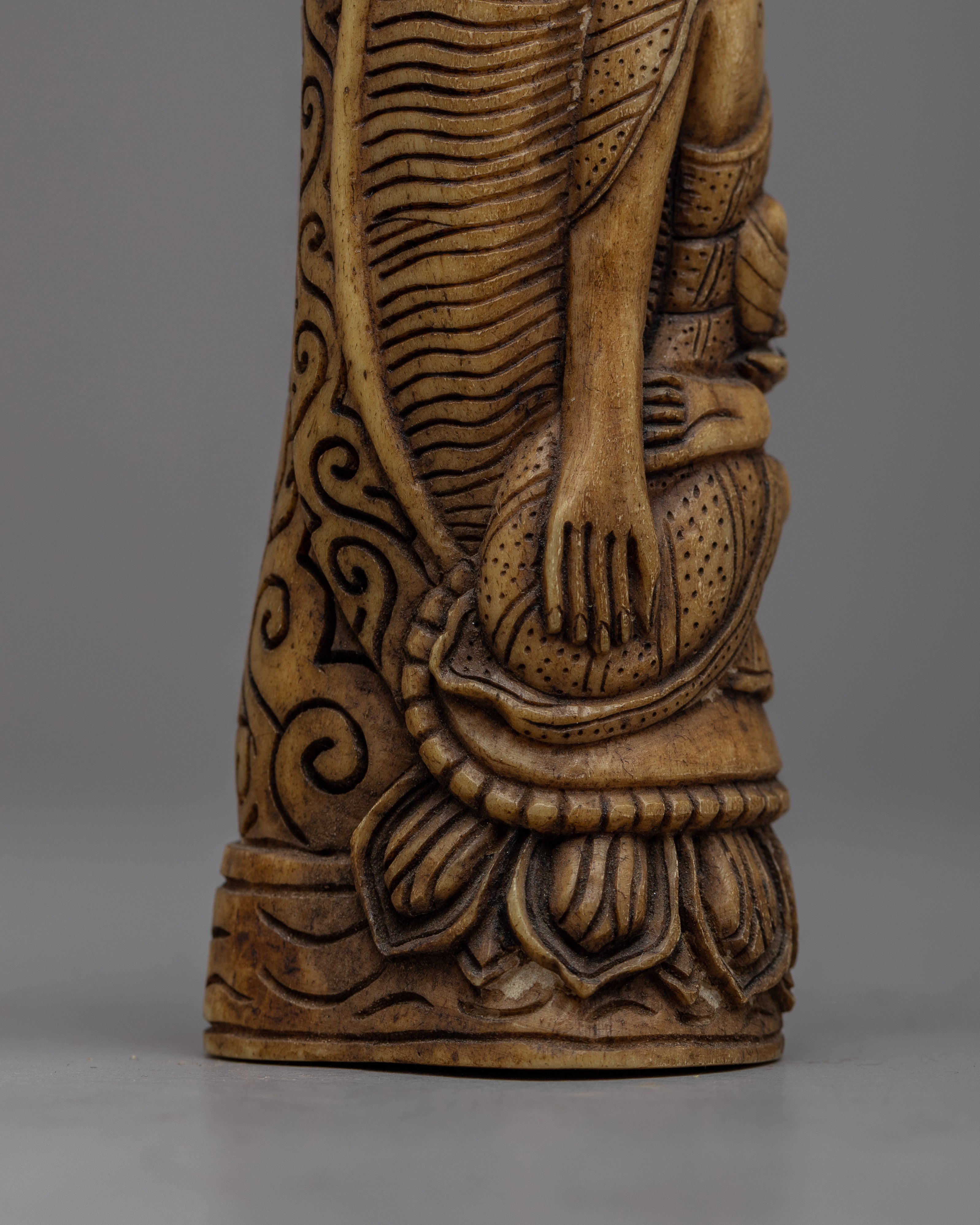 Enlighten Your Space with The Shakyamuni Buddha | Ethically Sourced Bone Sculpture