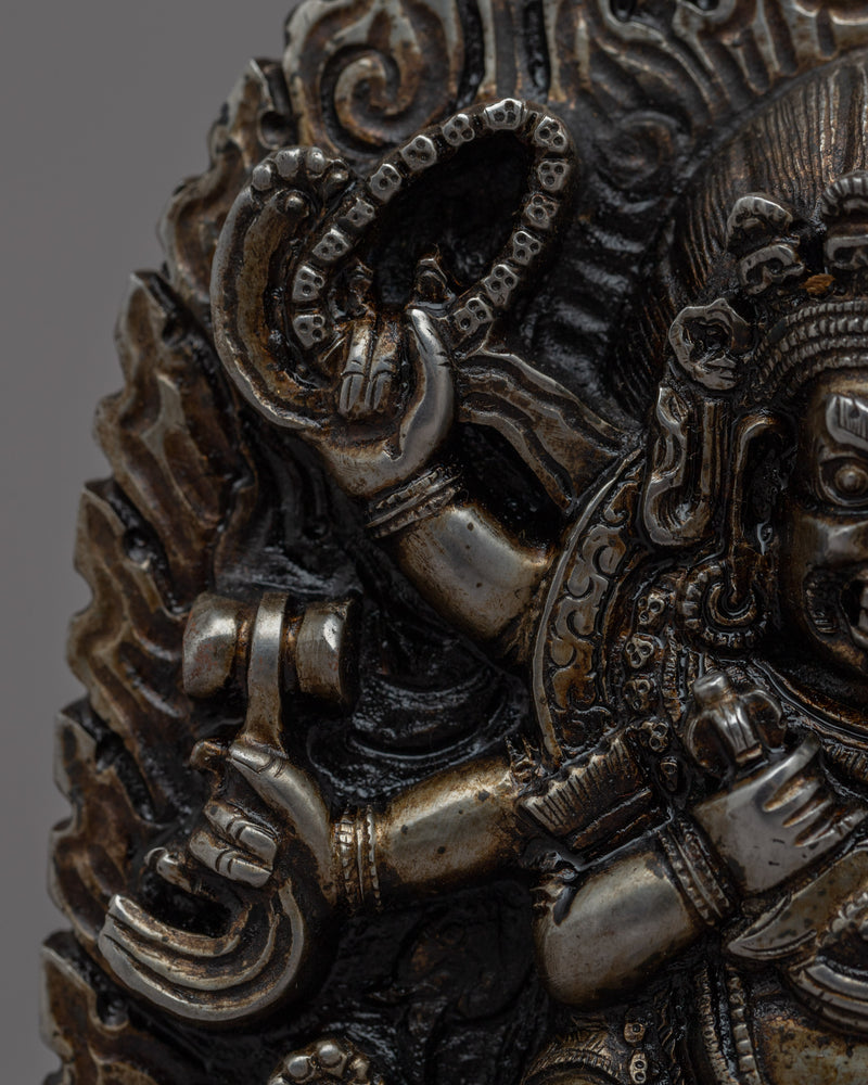 6-Armed Black Mahakala Statue | Embodying the Powerful Protector Deity