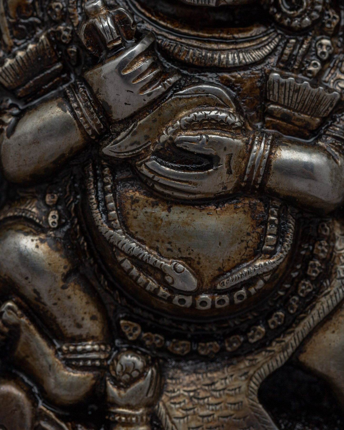 6-Armed Black Mahakala Statue | Embodying the Powerful Protector Deity