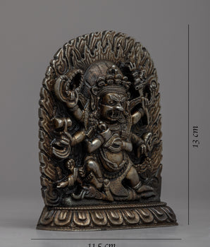 6-Armed Black Mahakala Statue | Embodying the Powerful Protector Deity