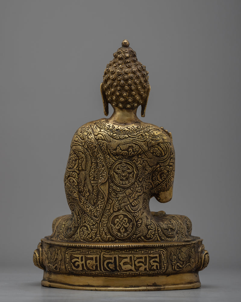 Brass Amoghasiddhi Buddha Statue | Traditionally Handcrafted Buddha Statue