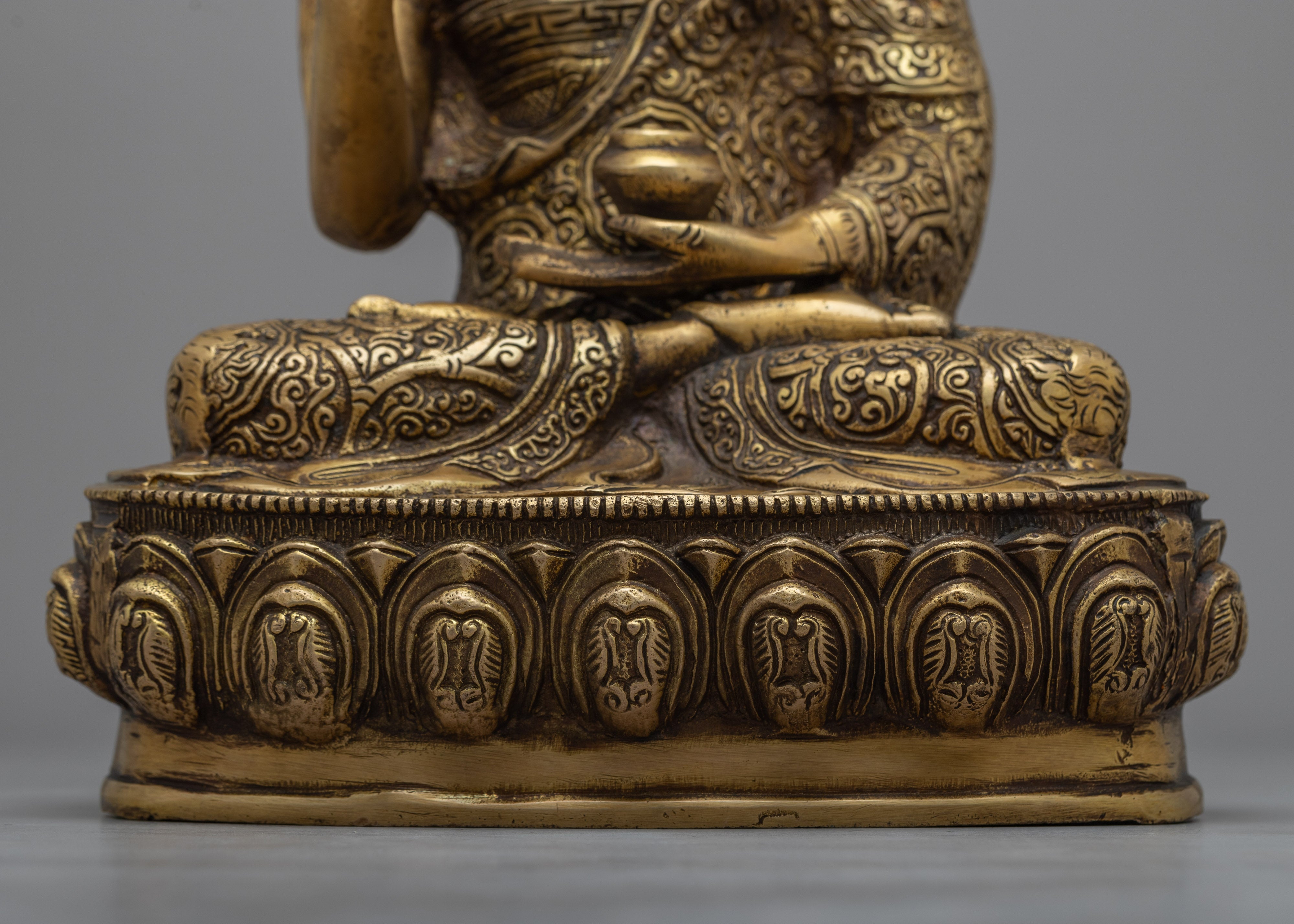 Brass Amoghasiddhi Buddha Statue | Traditionally Handcrafted Buddha Statue