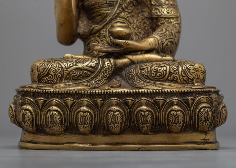 Brass Amoghasiddhi Buddha Statue | Traditionally Handcrafted Buddha Statue