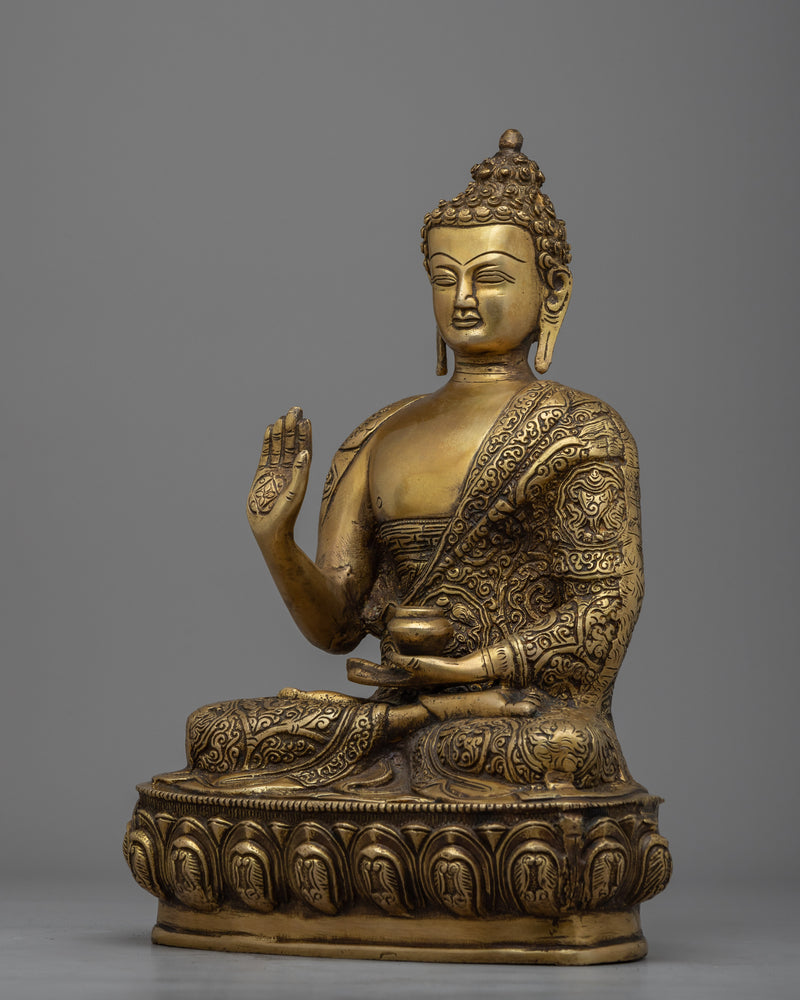 Brass Amoghasiddhi Buddha Statue | Traditionally Handcrafted Buddha Statue