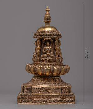 Tibetan Copper Stupa for Home Altar | Create a Sacred Meditation Corner