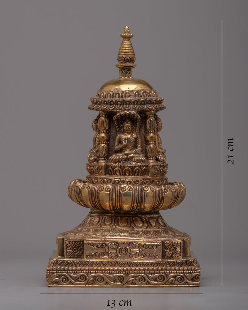 Tibetan Copper Stupa for Home Altar | Create a Sacred Meditation Corner