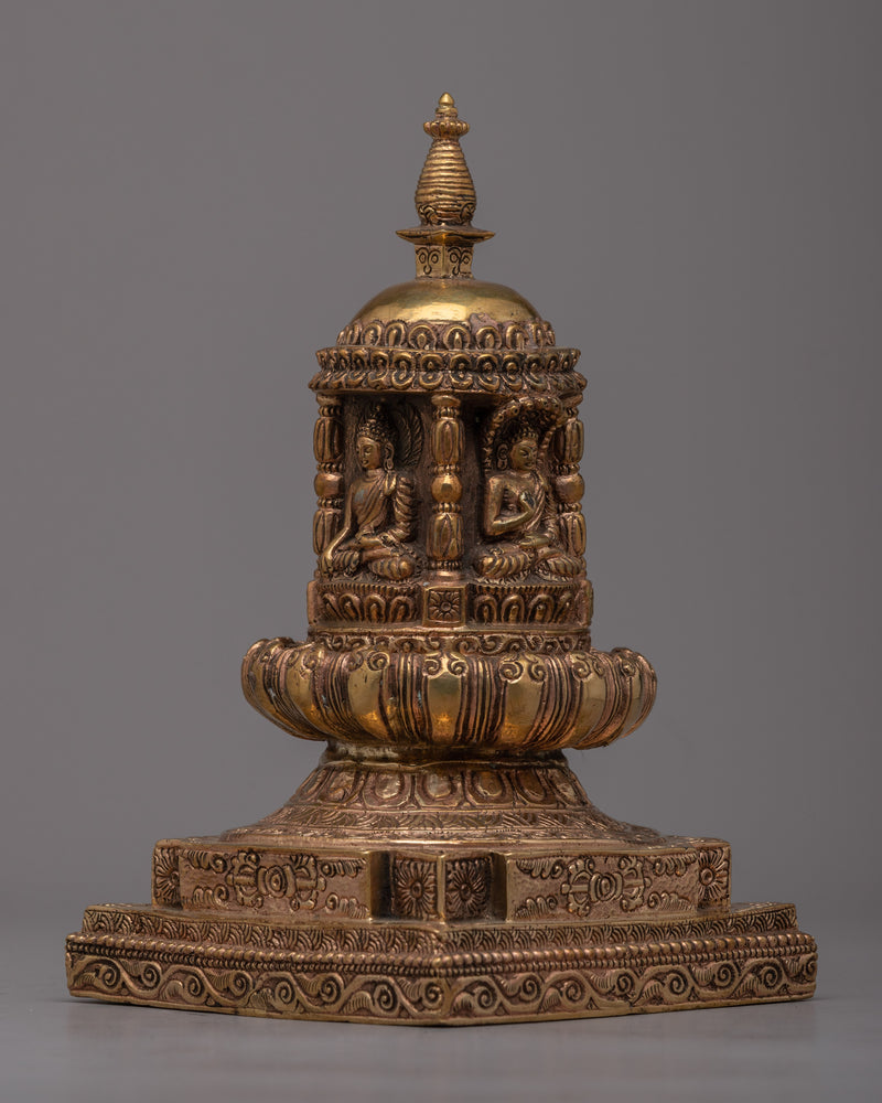 Tibetan Copper Stupa for Home Altar | Create a Sacred Meditation Corner