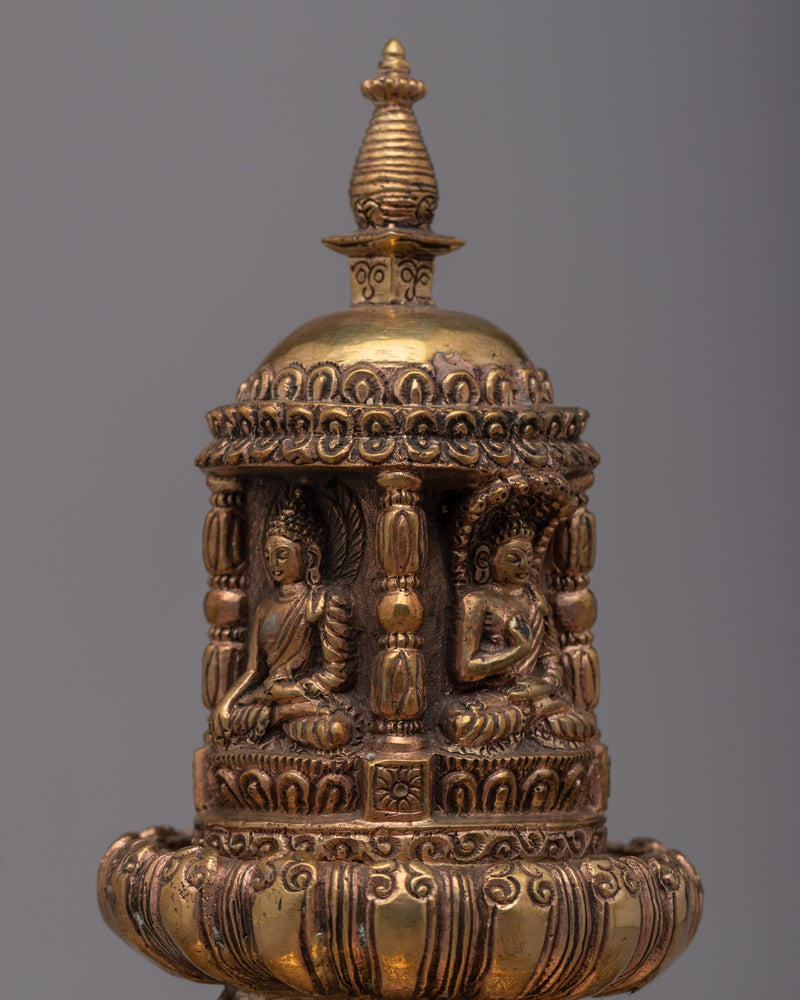 Tibetan Copper Stupa for Home Altar | Create a Sacred Meditation Corner