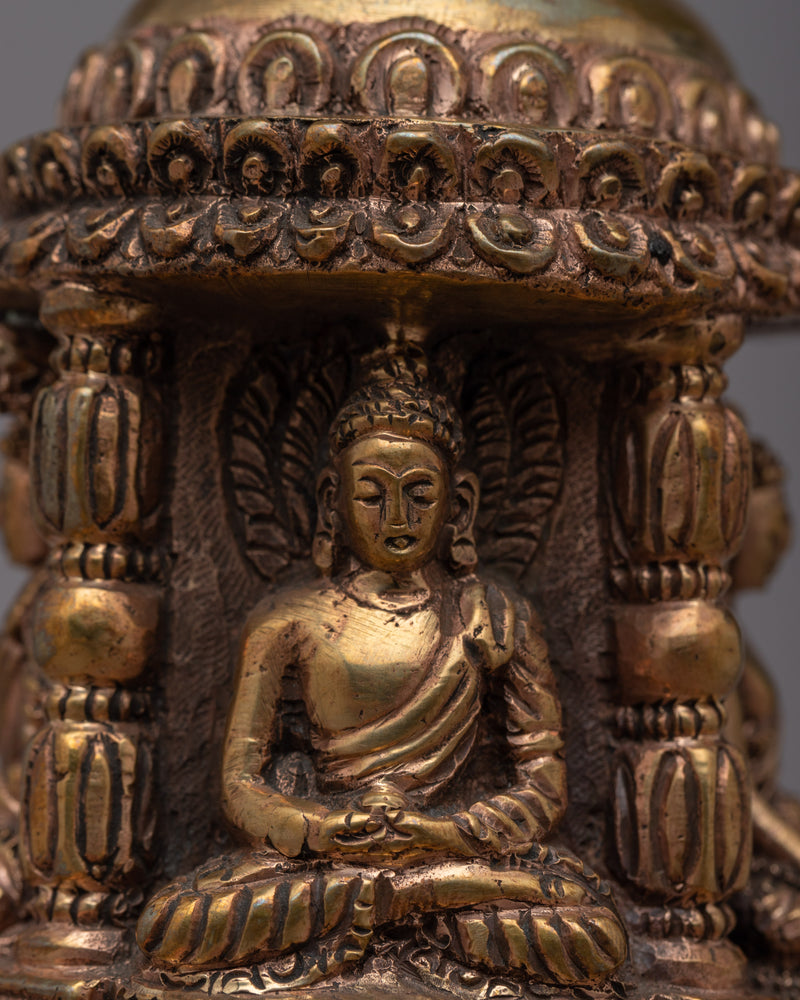 Tibetan Copper Stupa for Home Altar | Create a Sacred Meditation Corner