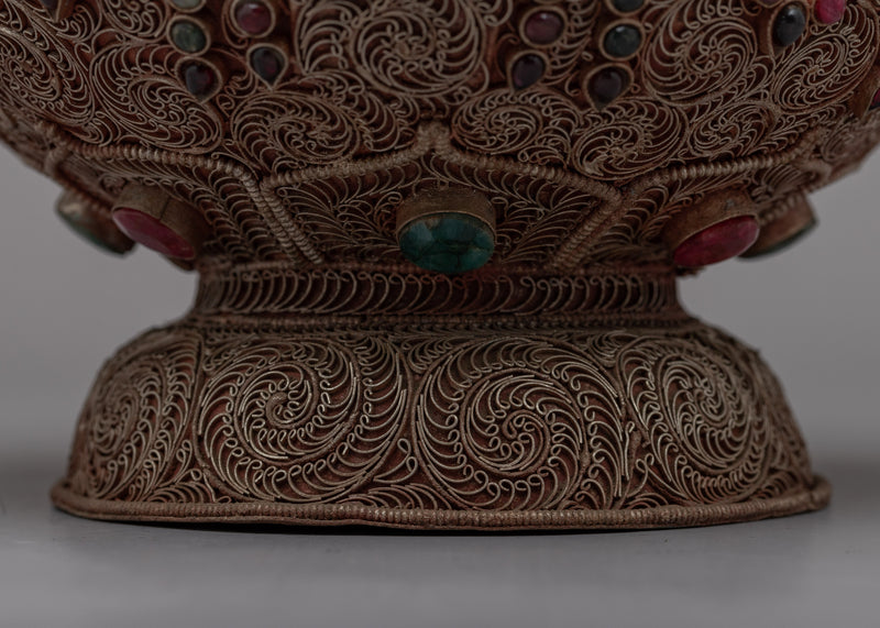 Tibetan Teapot with Intricate Detailing | A Blend of Art and Utility