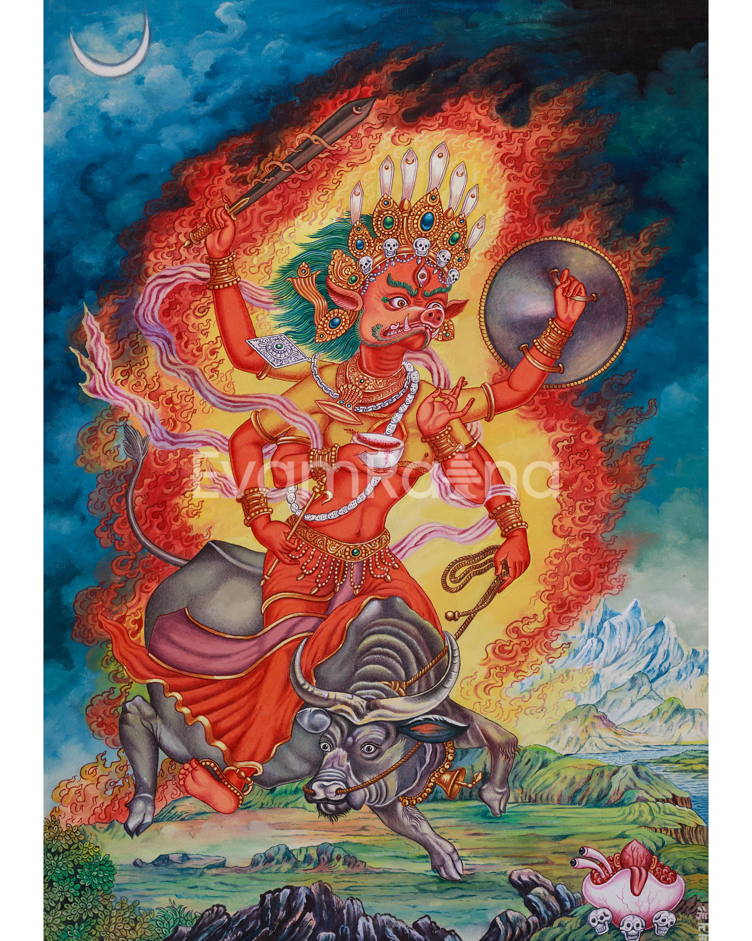 Goddess Varahi Thangka Print