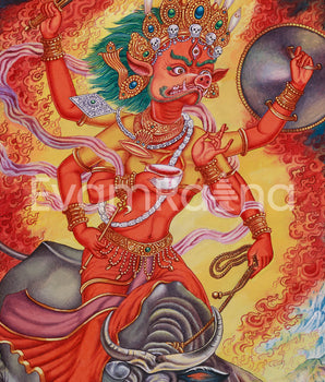Goddess Varahi Thangka Print | Fierce Boar-Faced Goddess of Protection and Power
