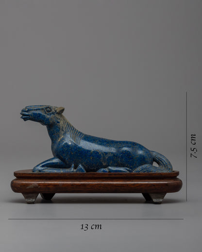 Lapis Lazuli Horse Statue | Elegant Home Decor and Spiritual Symbol