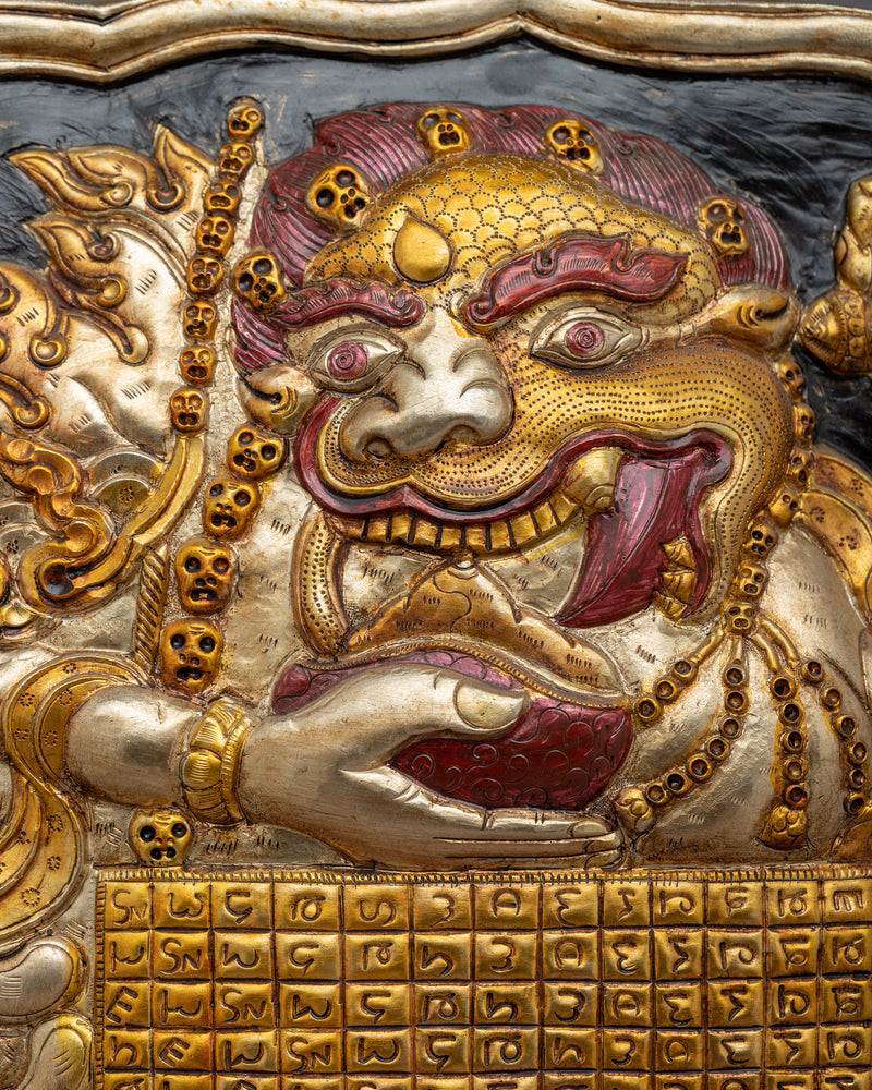 Mahakala Protector Metal Thanka | Symbolic Artwork for Spiritual Guidance