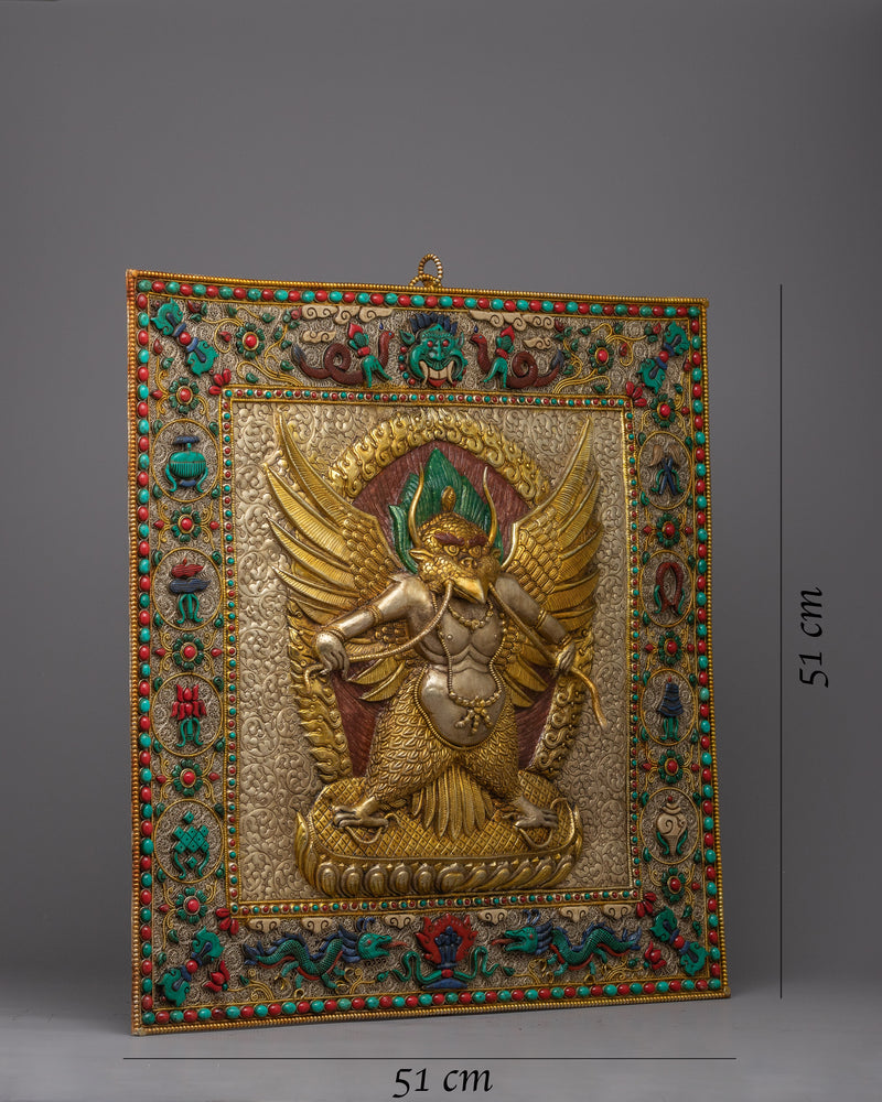 Garuda Thangka Metal Calendar | Sacred Bird Symbol of Protection