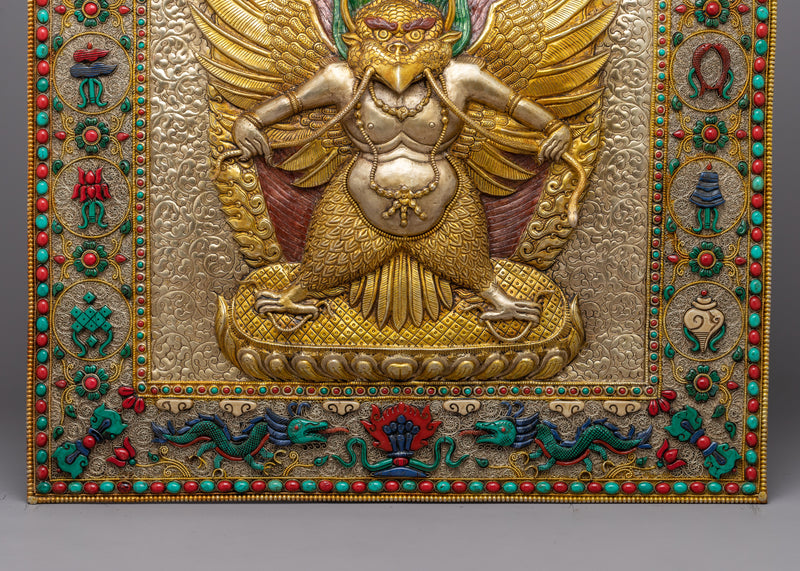 Garuda Thangka Metal Calendar | Sacred Bird Symbol of Protection