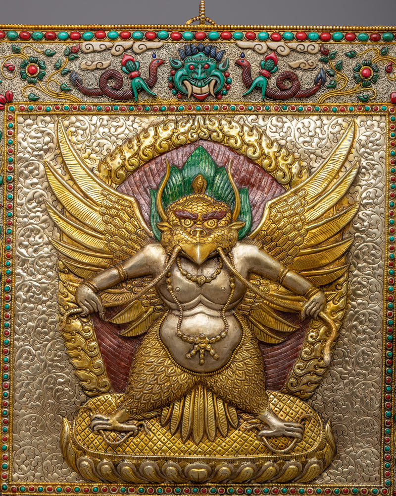 Garuda Thangka Metal Calendar | Sacred Bird Symbol of Protection