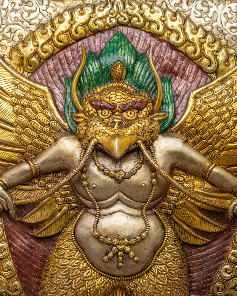 Garuda Thangka Metal Calendar | Sacred Bird Symbol of Protection