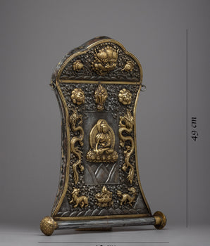 Metal Shakyamuni Buddha Calendar Thangka | Serene Meditation Artwork