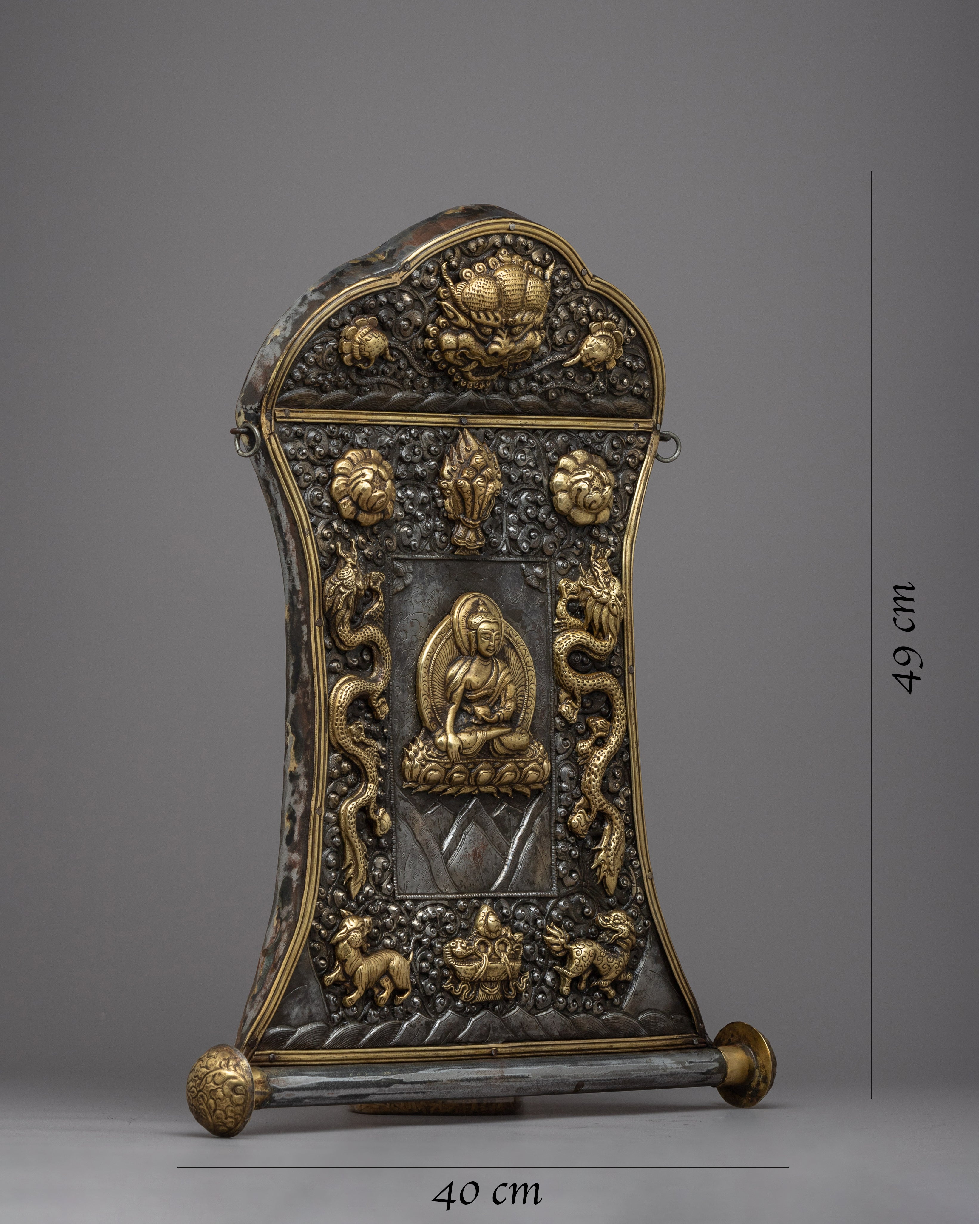 Metal Shakyamuni Buddha Calendar Thangka | Serene Meditation Artwork